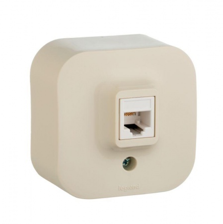Розетка информационная 1-м ОП Quteo RJ45 CAT.5E UTP сл. кость Leg 782254 255260