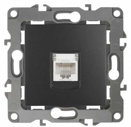 Розетка информационная RJ45 12-3107-05 антрацит ЭРА Б0014727 1193640