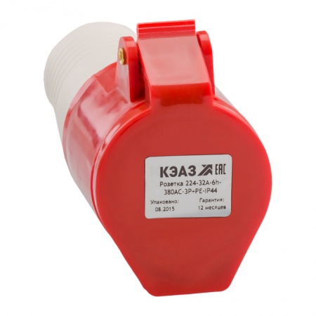 Розетка кабельная 224 32А 380AC 3P+PE 6ч IP44 КЭАЗ 222752 328289