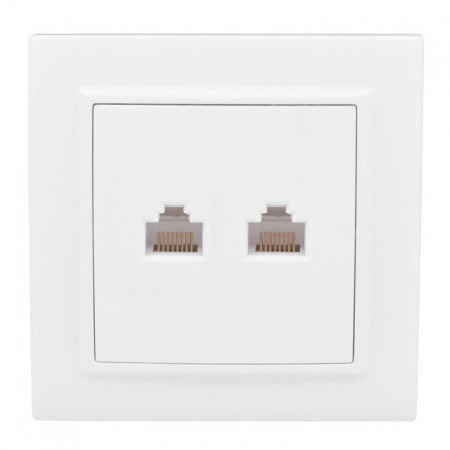 Розетка компьютерная + телеф. СП Минск RJ45+Phone бел. Basic EKF ERK00-135-10 453857