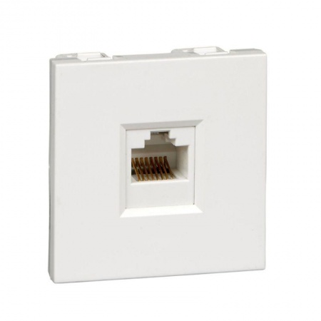 Розетка компьютерная 1-м W45 XRJ45 CAT.5E 45х22.5 R9010 бел. SchE RIN-145K5E-BE 1182047