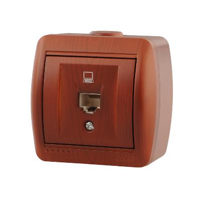 Розетка компьютерная 1-м ОП Ната RJ45 вишня Lezard 710-0600-139 200123