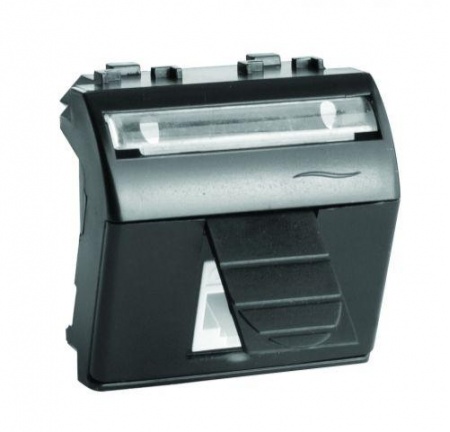 Розетка компьютерная 1-м СП Brava 2мод. RJ45 5E черн. ДКС 77655N 224897