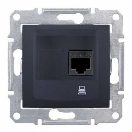 Розетка компьютерная 1-м СП Sedna RJ45 экранир. CAT.6E графит SchE SDN4900170 1126716