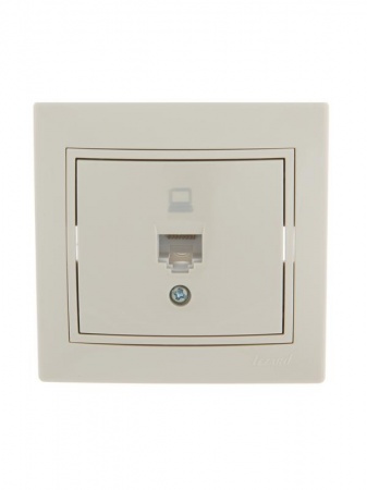 Розетка компьютерная 1-м СП Мира RJ45 крем/крем Lezard 701-0303-139 203896