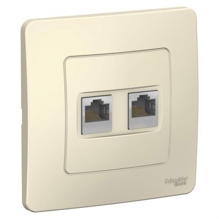 Розетка компьютерная 2-м СП BLANCA RJ45 кат.5e молоч. SchE BLNIS045452 1210313