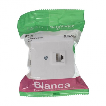 Розетка компьютерная ОП BLANCA RJ45 кат.5e изол. пласт. бел. SchE BLNIA045001 1210474