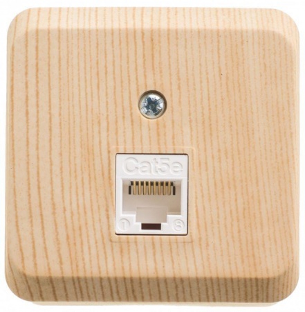 Розетка компьютерная ОП Этюд RJ45 CAT.5E сосна SchE KOMA-001D 401792
