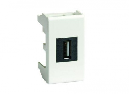 Розетка мультимедийная Viva 1мод. USB 2.0 бел. ДКС 42018 409176