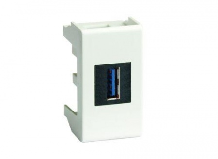 Розетка мультимедийная Viva 1мод. USB 3.0 бел. ДКС 43018 409177