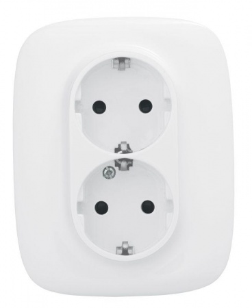 Розетка силовая 2-м Valena Allure 16А 250В 2х2К+З с лицевой панелью защ. шторки безвинт. зажимы бел. Leg 753726 1181901