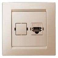Розетка телефонная СП Simon15 RJ11 сл. кость Simon 1590480-031 148085