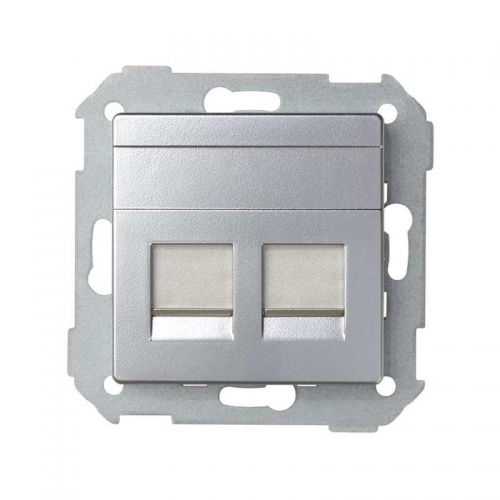 Адаптер на 2 RJ45 коннектора Simon82 алюм. 82006-33 319322