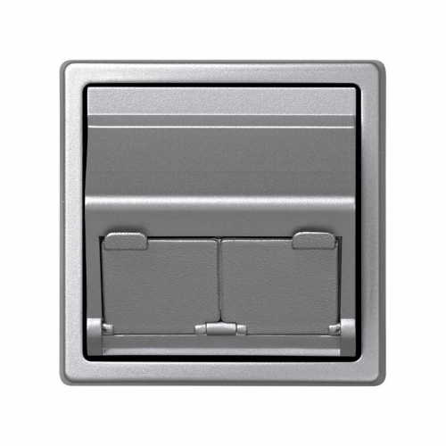 Адаптер на 2 RJ45(12) коннектора 75528; 75540; 75541; 75544-39 75542-30 наклонный Simon73 Loft алюм. 73086-63 393413