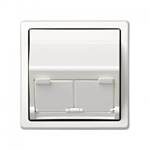 Адаптер на 2 RJ45(12) коннектора 75528; 75540; 75541; 75544-39 75542-30 наклонный Simon73 Loft бел. 73086-60 393414