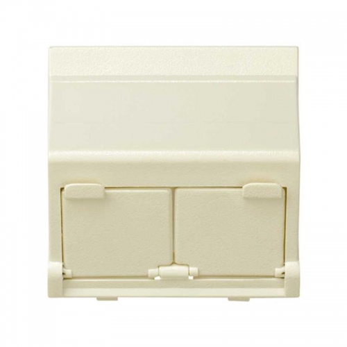 Адаптер на 2 RJ45(12) коннектора наклонный широкий Simon27 сл. кость 27086-32 405519