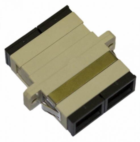 Адаптер проходной оптический FA-P11Z-DSC/DSC-N/BK-BG SC/PC-SC/PC MM duplex корпус пласт. беж.; черн. колпачки Hyperline 242823 1201803