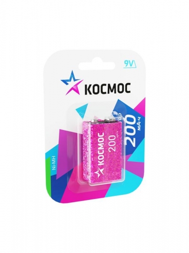 Аккумулятор 6F22 200мА.ч 1BL (блист.1шт) Космос KOCNI-MH6F22(200mAh) 1102708