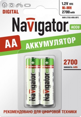 Аккумулятор 94 465 NHR-2700-HR6-BP2 (блист.2шт) Navigator 94465 157840