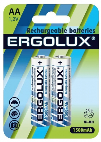 Аккумулятор AA-1500мА.ч Ni-Mh BL-2 1.2В (блист.2шт) Ergolux 12975 492833