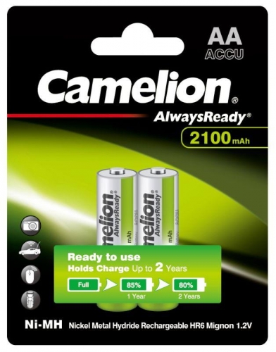 Аккумулятор AA-2100мА.ч Ni-Mh Always Ready BL-2 (NH-AA2100ARBP2 1.2В) (уп.2шт.) Camelion 7966 312856
