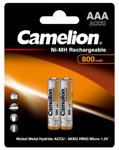 Аккумулятор R03 NI-MN 800мА.ч BP-2 (блист.2шт) Camelion 3674 197941