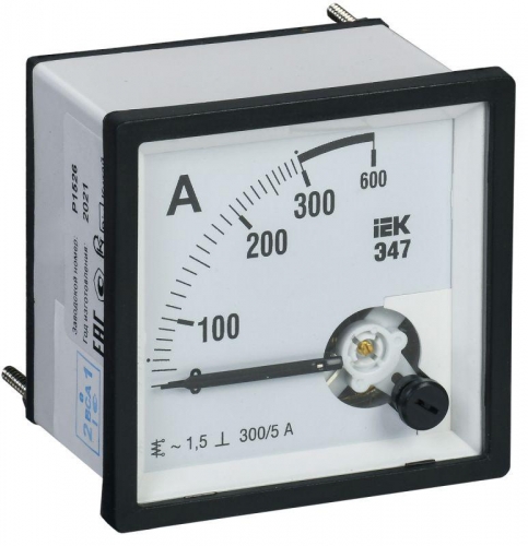 Амперметр Э47 96х96мм 300/5А кл. точн. 1.5 ИЭК IPA20-6-0300-E 240029