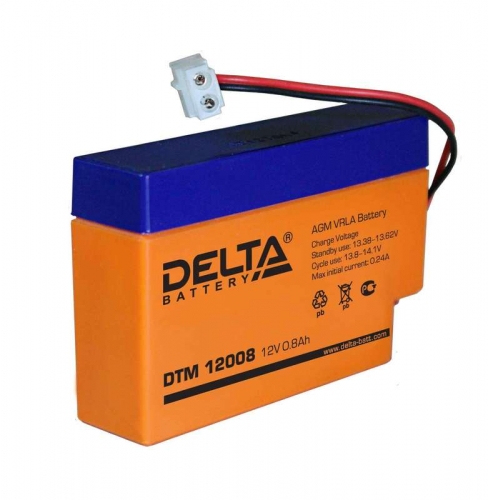 Батарея аккумуляторная 12В 0.8А.ч (96х25х62) Delta DTM 12008 299386