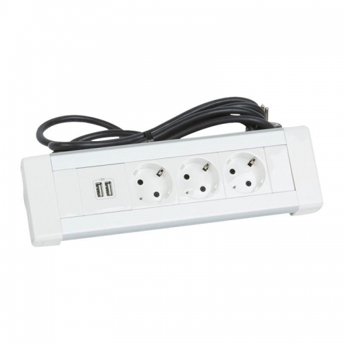 Блок настольный 3х2К+3 + зарядное устройство 2хUSB со шнуром Leg 653562 460549