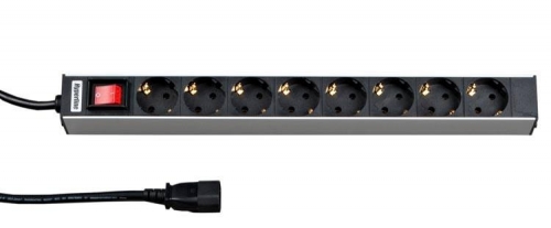 Блок розеток SHT19-8SH-S-2.5IEC 10А выкл. шнур 2.5м 19дюймов Hyperline 26417 218503