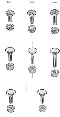 Болт с гайкой 6х20 EZ (уп.100шт) CABLOFIL CM801011 155402