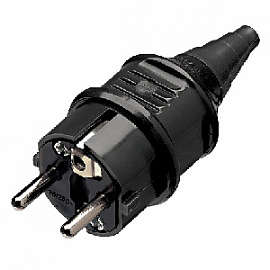 Вилка эл. каб. 16А 2P+E IP44 Schuko 230В черн. Mennekes 10754 75261