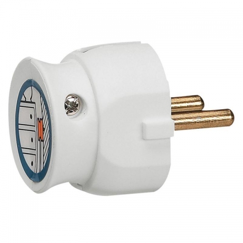 Вилка электрич. каб. Helium 16А 2P плоская бел. Leg 050183 203300