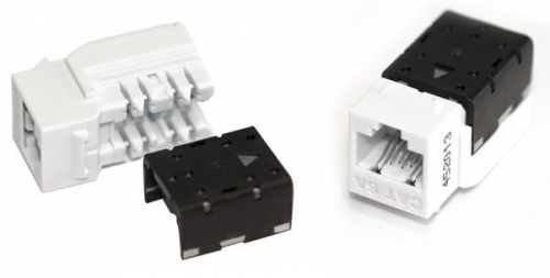 Вставка KJNE-8P8C-C6a-90-WH Keystone Jack RJ45(8P8C) кат.6a 110 IDC заделка с помощью NE-TOOL бел. Hyperline 47013 1201552