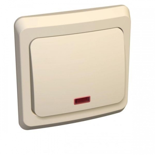 Выключатель 1-кл. СП Этюд 10А IP20 с индик. крем. SchE BC10-005K 87928