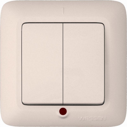 Выключатель 2-кл. СП Прима 6А IP20 с индик. сл. кость (опт. упак) SchE S56-039-S 22400