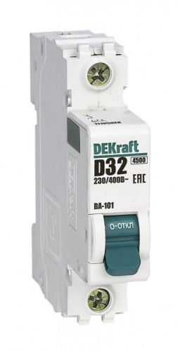 Выключатель автоматический модульный 1п D 32А 4.5кА ВА-101 DeKraft 11105DEK 1113065