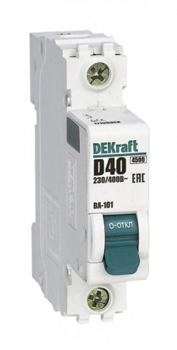 Выключатель автоматический модульный 1п D 40А 4.5кА ВА-101 DeKraft 11106DEK 1113066