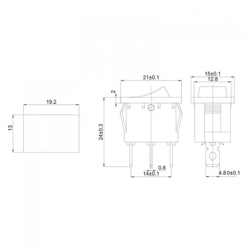 Выключатель клавишный 12В 15А (3с) ON-OFF зел. с подсветкой Mini (RWB-206-1 SC-768) Rexant 36-2173 499633