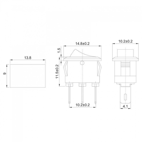 Выключатель клавишный 250В 3А (3с) ON-ON красн. Micro (RWB-102) Rexant 36-2031 497464