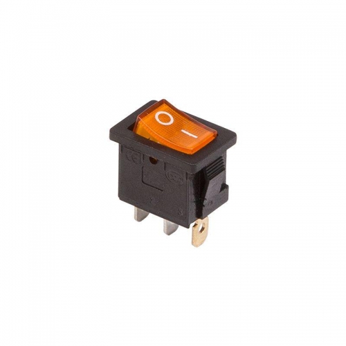 Выключатель клавишный 250В 6А (3с) ON-OFF желт. с подсветкой Mini (RWB-206 SC-768) Rexant 36-2152 497461