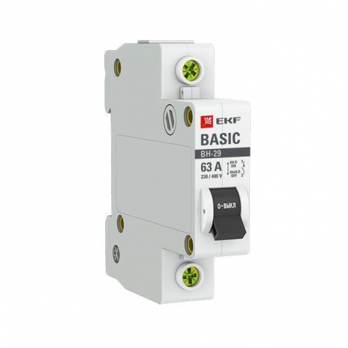 Выключатель нагрузки 1п 63А ВН-29 Basic EKF SL29-1-63-bas 1223398
