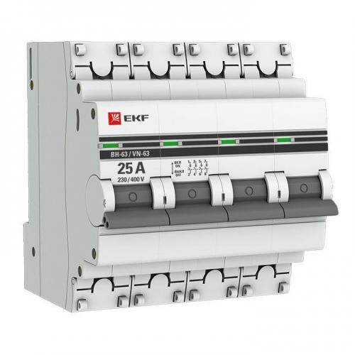 Выключатель нагрузки 4п 25А ВН-63 PROxima EKF SL63-4-25-pro 326066