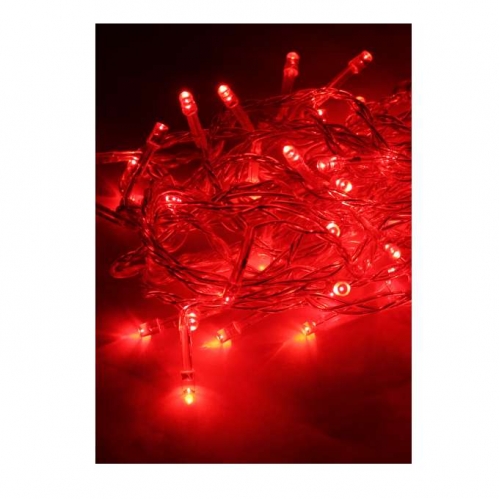 Гирлянда 8.8м (7.3+1.5) 80LED красн. прозр. провод 8 режимов мигания IP20 красн. Космос KOC_GIR80LED_R 273552