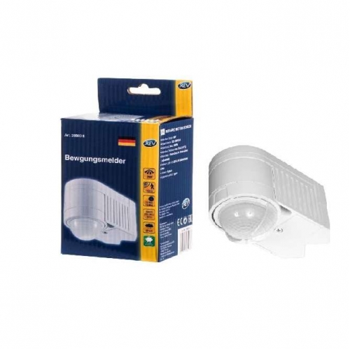 Датчик движения угловой наст. компл. 360град. 1200Вт 12м IP44 бел. REV 28503 8 419580