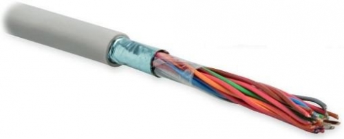 Кабель FUTP10-C3-S24-IN-LSZH-GY (FTP10-C3-SOLID-INDOOR-LSZH) витая пара F/UTP кат.3 10 пар (24 AWG) ож (solid) экран-фольга LSZH (нг(C)-HF –20град.C - +60град.C) сер. Hyperline 46334 404689