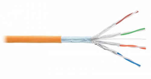 Кабель NIKOLAN F/FTP 4 пары кат.6 (класс E) тест по ISO/IEC 250МГц ож BC (чистая медь) 23AWG (0.57мм) внутр. LSZH нг(А)-HFLTx оран. (уп.305м) NIKOMAX NKL 9340C-OR 494143