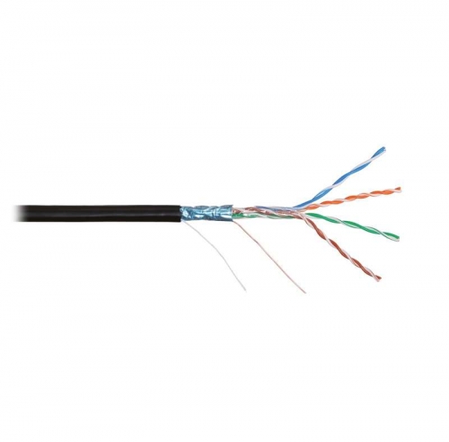 Кабель NIKOLAN F/UTP 4 пары кат.5e (класс D) тест по ISO/IEC 100МГц ож BC (чистая медь) 24AWG (0.50мм) внешний PE до -60град.С черн. (уп.305м) NIKOMAX NKL 4700B-BK 494150