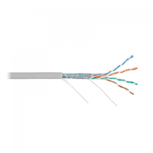 Кабель NIKOLAN F/UTP 4 пары кат.5e (класс D) тест по ISO/IEC 100МГц ож BC (чистая медь) 24AWG (0.50мм) внутр. PVC нг(А) сер. (уп.305м) NIKOMAX NKL 4200A-GY 494148