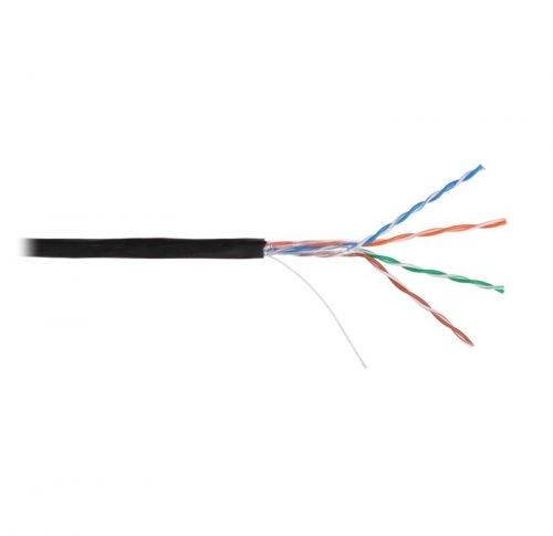 Кабель NIKOLAN U/UTP 4 пары кат.5e (класс D) тест по ISO/IEC 100МГц ож BC (чистая медь) 24AWG (0.50мм) внешний PE до -60град.С черн. (уп.305м) NIKOMAX NKL 4600B-BK 494159